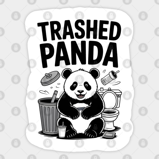 Trashed Panda Mischief Sticker by Creatifly Graphic Tees